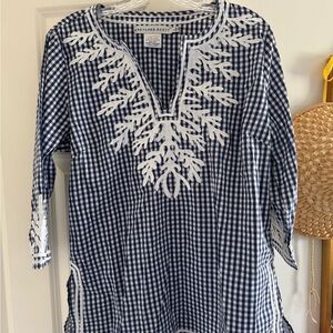 Gretchen Scott Cotton Gingham Tunic - The Reef